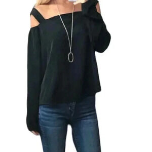 Harlowe +Graham Cold Shoulder Crisscross Back Top